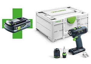 Festool accu boor-schroefmachine + gratis 4,0 Ah accu C 18 Basic 4,0