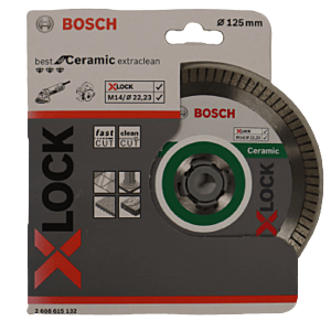 Bosch diamantschijf x-lock 125 x 1,4 x 22,23 mm voor keramiek