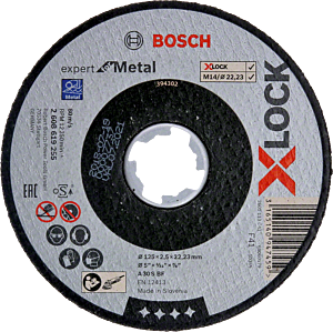 Bosch X-LOCK Slijpschijf expert for metal 125x2.5x22.23mm, recht