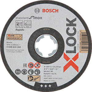 Bosch X-LOCK Slijpschijf standard for inox 125x1x22.23mm, recht