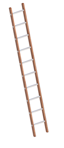 Layher ladder enkel hout met 10 aluminium sporten