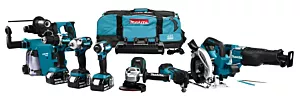 Makita combiset DLX8026TW1 18V voor slagschroeven, klopboren, slijpen, zagen en monteren