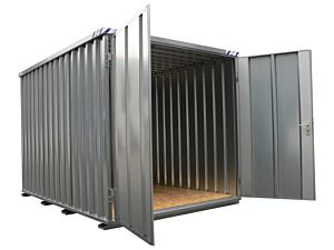 Materiaalcontainer bos 5x2m kopzijde