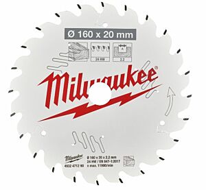 Milwaukee Cirkelzaagblad hout 160 x 20 x 2.2 ATB 48T +5°