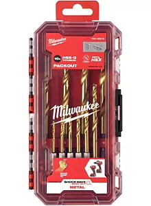 Milwaukee Metaalborenset HSS-G Tin Red Hex SHOCKWAVE Packout ready (8-delig)