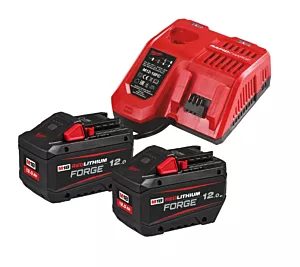 Milwaukee startset M18 FORGENRG-122 2x 12Ah lader 6A FORGE