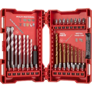 Milwaukee metaalborenset HSS-G Tin Red Shockwave 39-delig