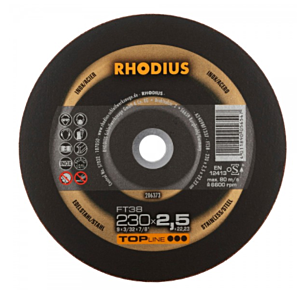 Rhodius doorslijpschijf FT38 230 x 2,5 x 22,23 mm voor inox