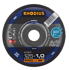 Rhodius doorslijpschijf XT67 125 x 1 x 22,23 mm voor staal