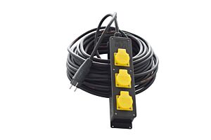 Verlengkabel 10m 3x2,5mm² met verdeelblok