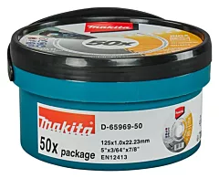 Makita doorslijpschijf D-65969-50 RVS 125x22,23x1,0 millimeter 50st.