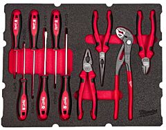 Milwaukee Foam Inlay PACKOUT schroevendraaier en tangenset (10-delig)