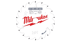 Milwaukee Cirkelzaagblad alu/kunststof/non-ferro 165 x 20 x 1.6 ATB 52T