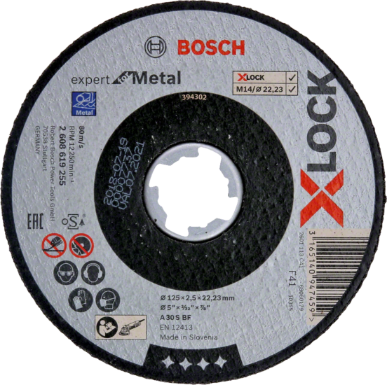 Bosch X-LOCK Slijpschijf expert for metal 125x2.5x22.23mm,